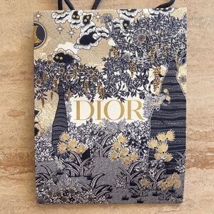 Dior Artistic shopping bag with Gold and navy Motif